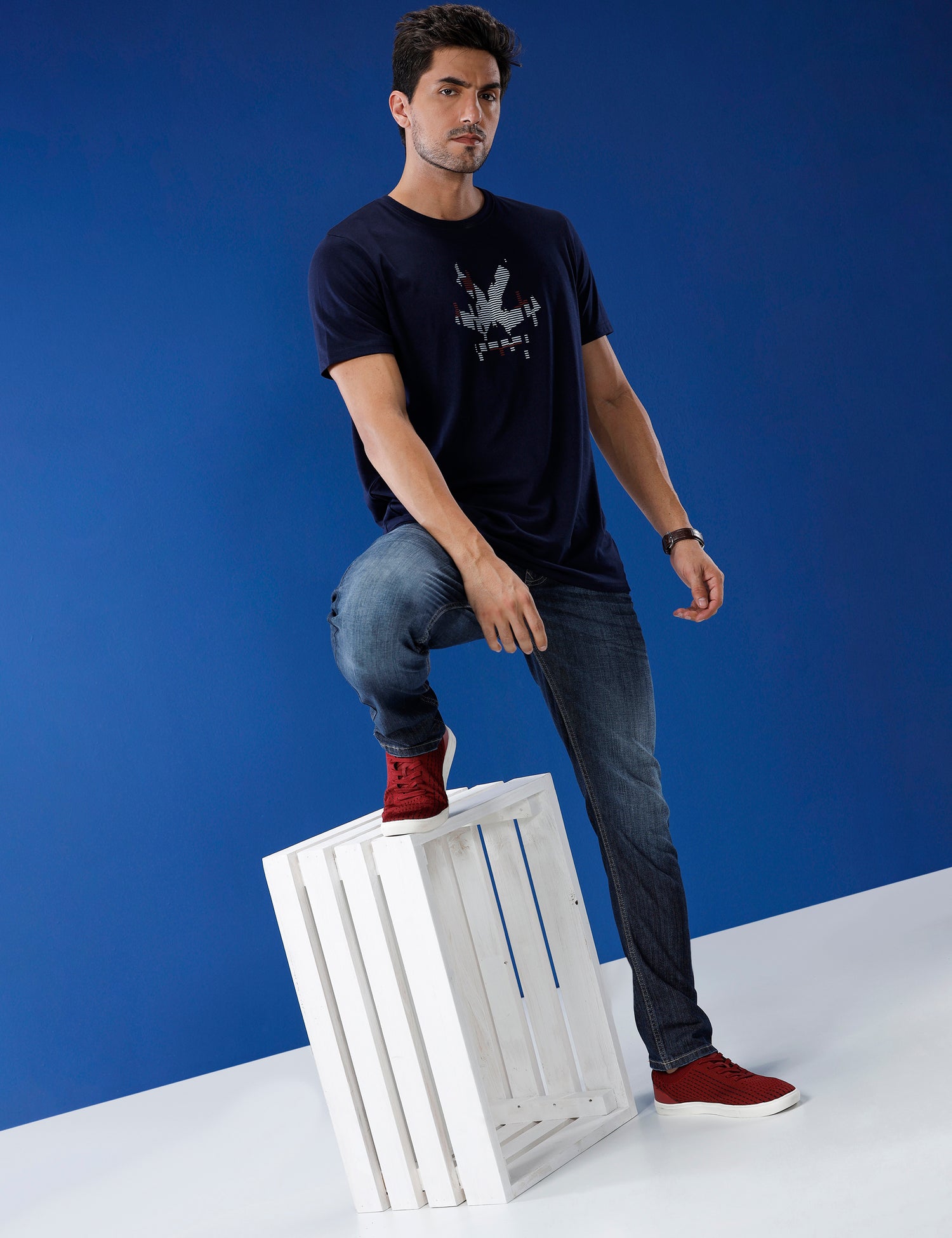 Classic Navy Chest Printed T-Shirt