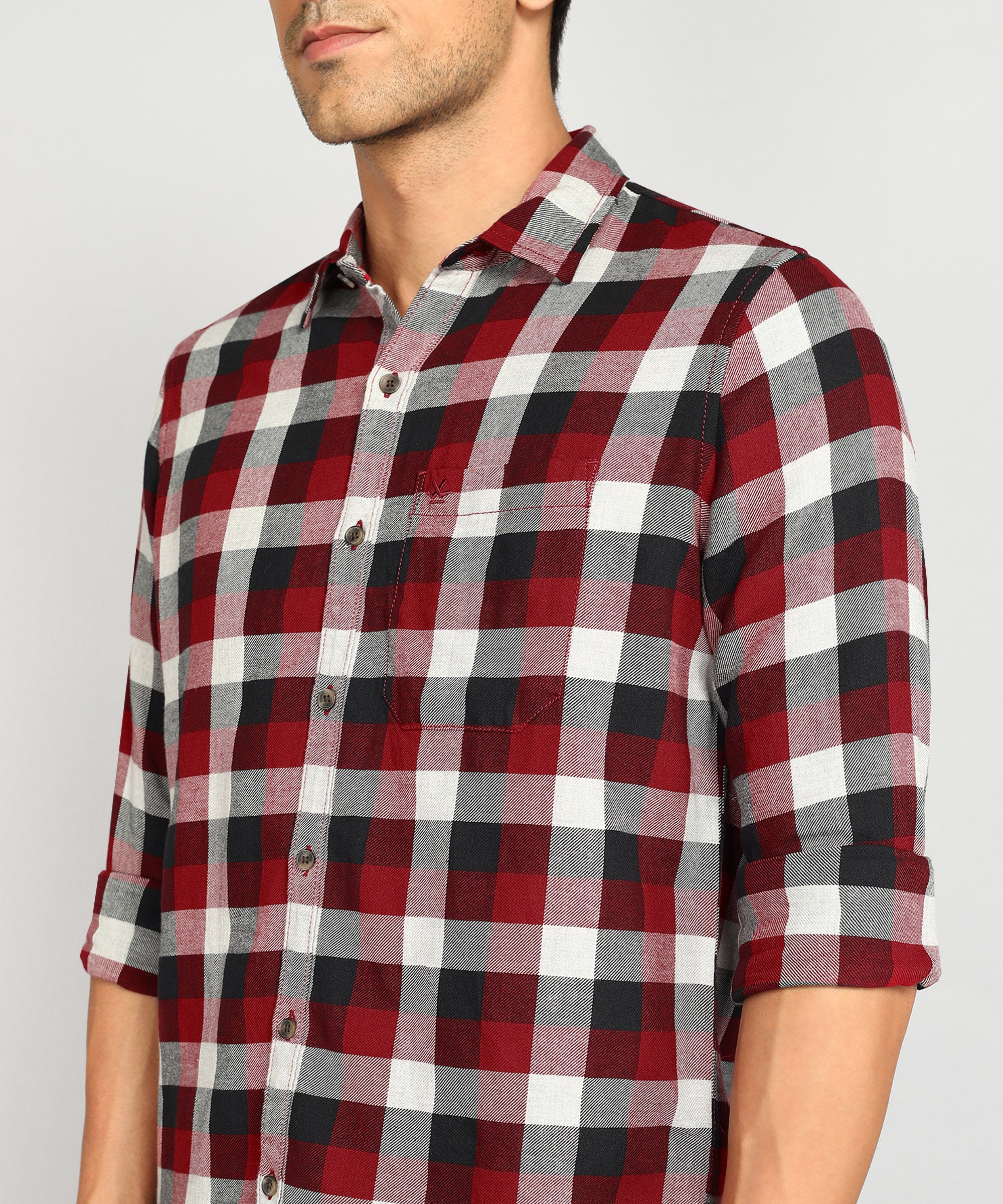 Red Twill Checkered Shirt