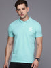 Logo Printed Turquoise Polo T-Shirt