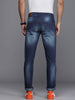 Faded Stretchable Navy Blue Jeans