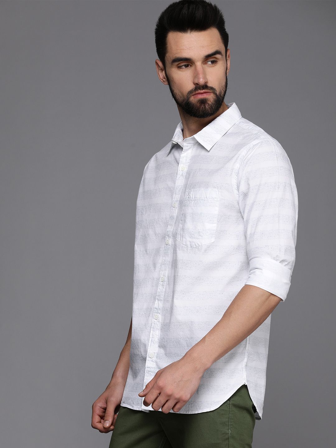 White Striped Poplin Shirt