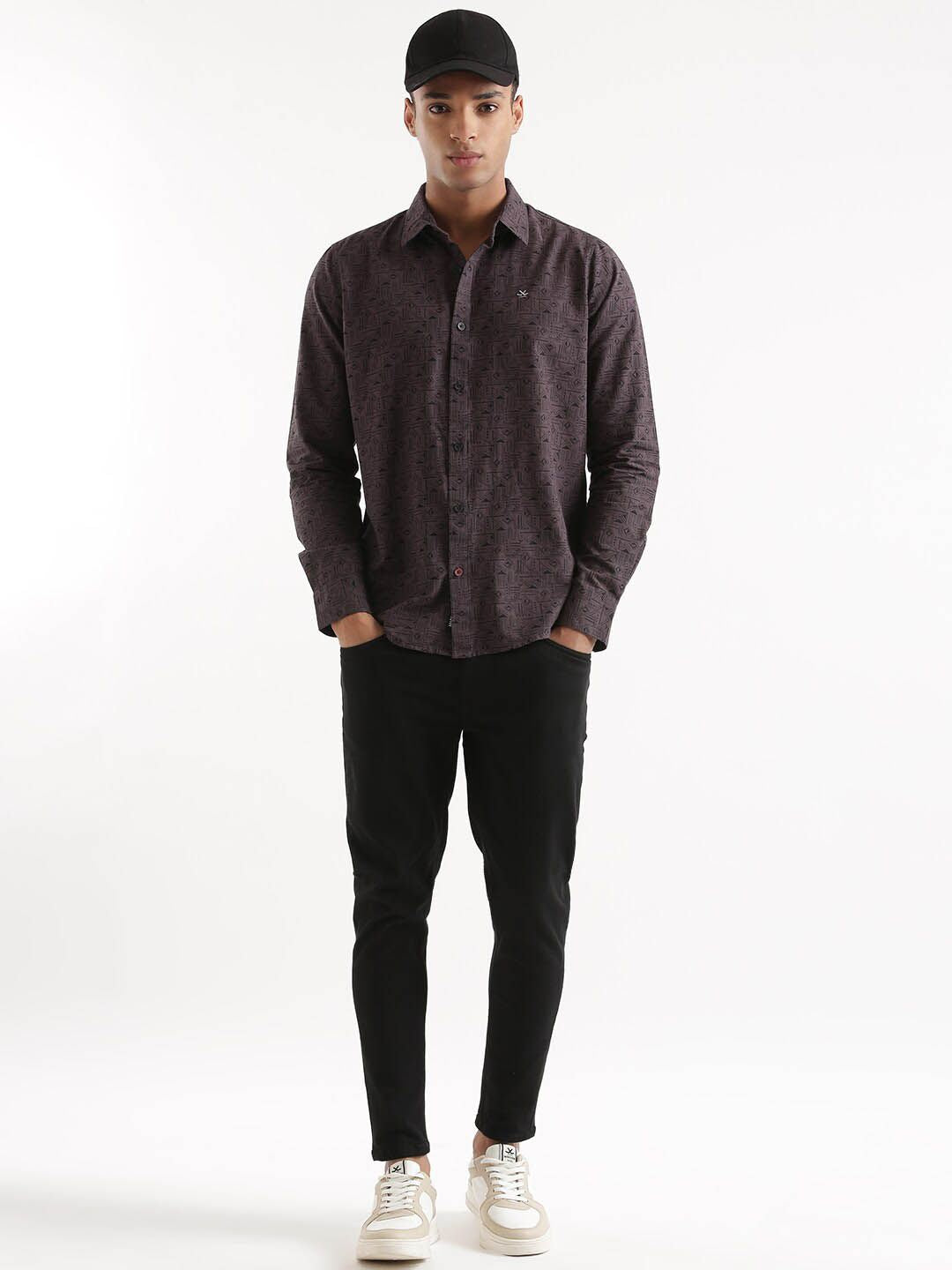 Dark Grey Cotton AOP Shirt