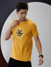 Basic Mustard Chest Print T-Shirt