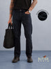 Washed Straight Fit Butter Denim Jeans | Dark Grey