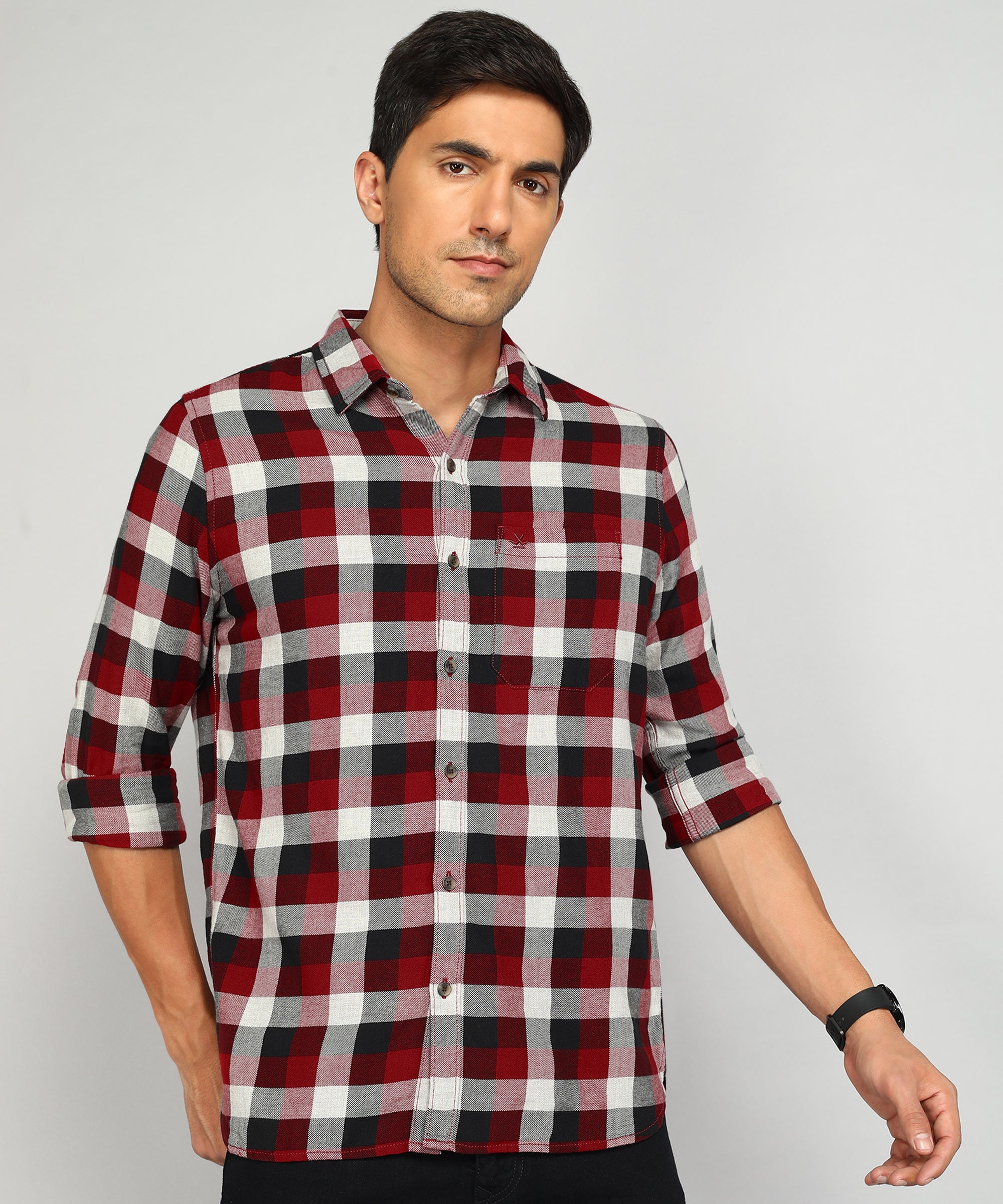 Red Twill Checkered Shirt