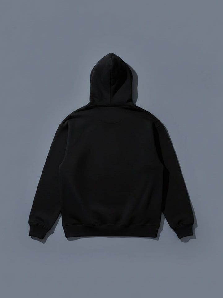 Classic Black Hoodie with Tonal Logo | Black