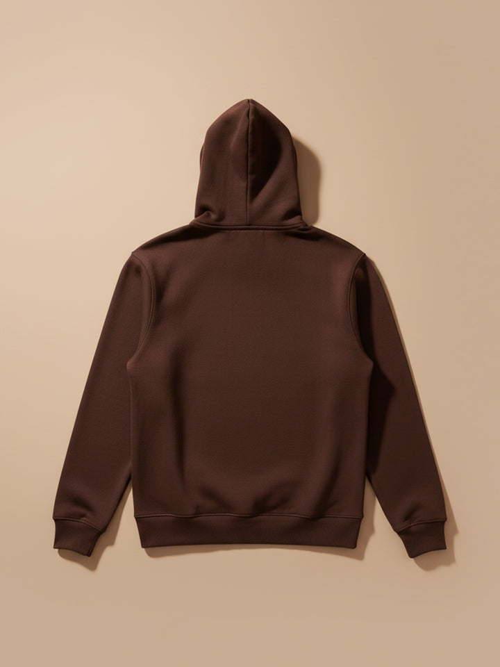 Men's Solid Zip-Up Hoodie Sweatshirt | Java