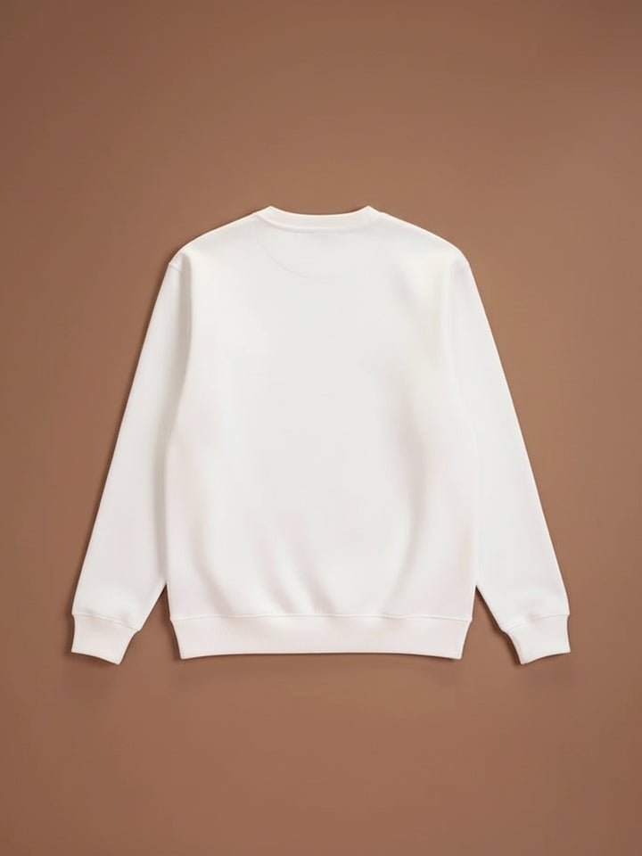 Men's Casual Branded Comfort Fit Sweatshirt  | Snow White