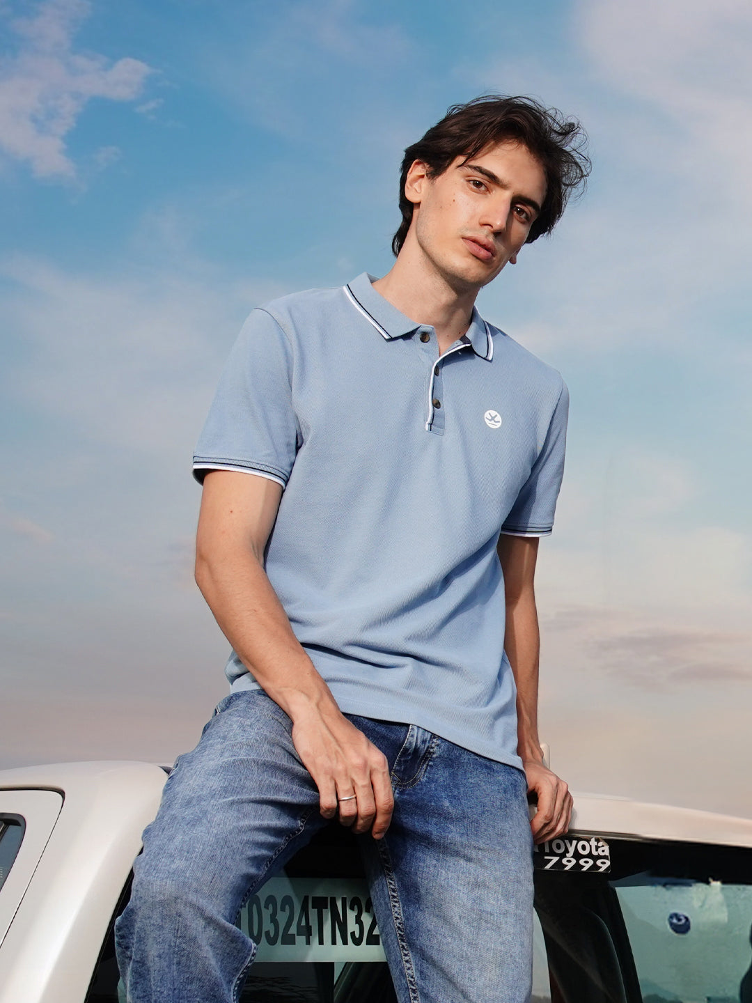 Blue Tipping Polo T-Shirt