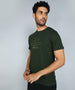 Olive Foil Print Crew Neck T-Shirt