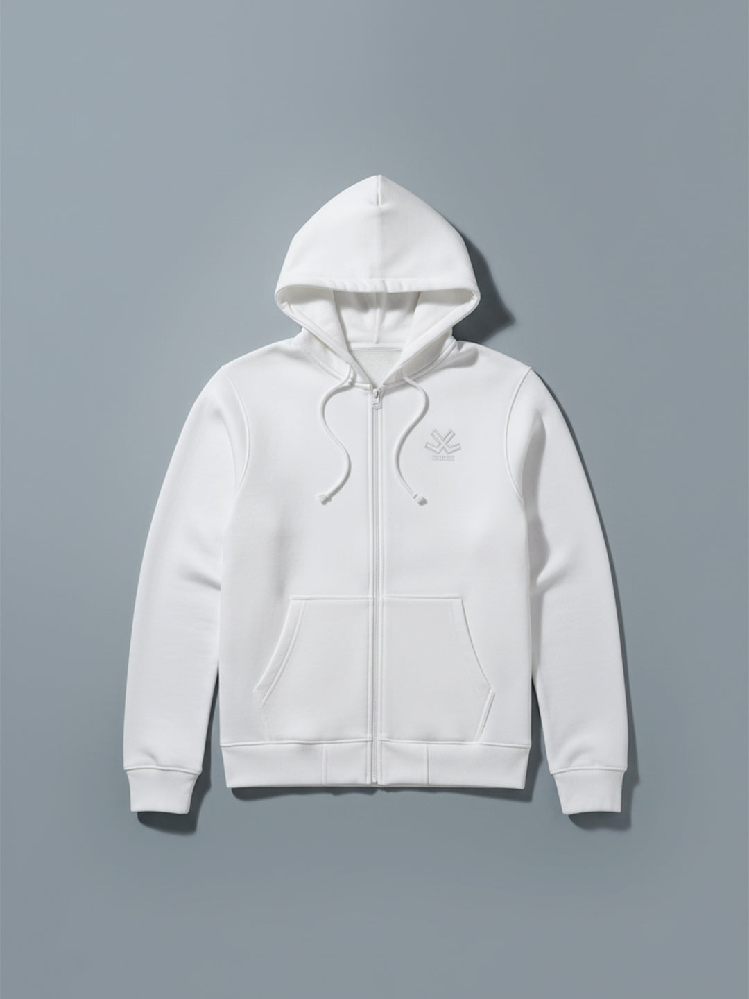 Men’s Solid Zip-Up Hoodie Sweatshirt | Snow White