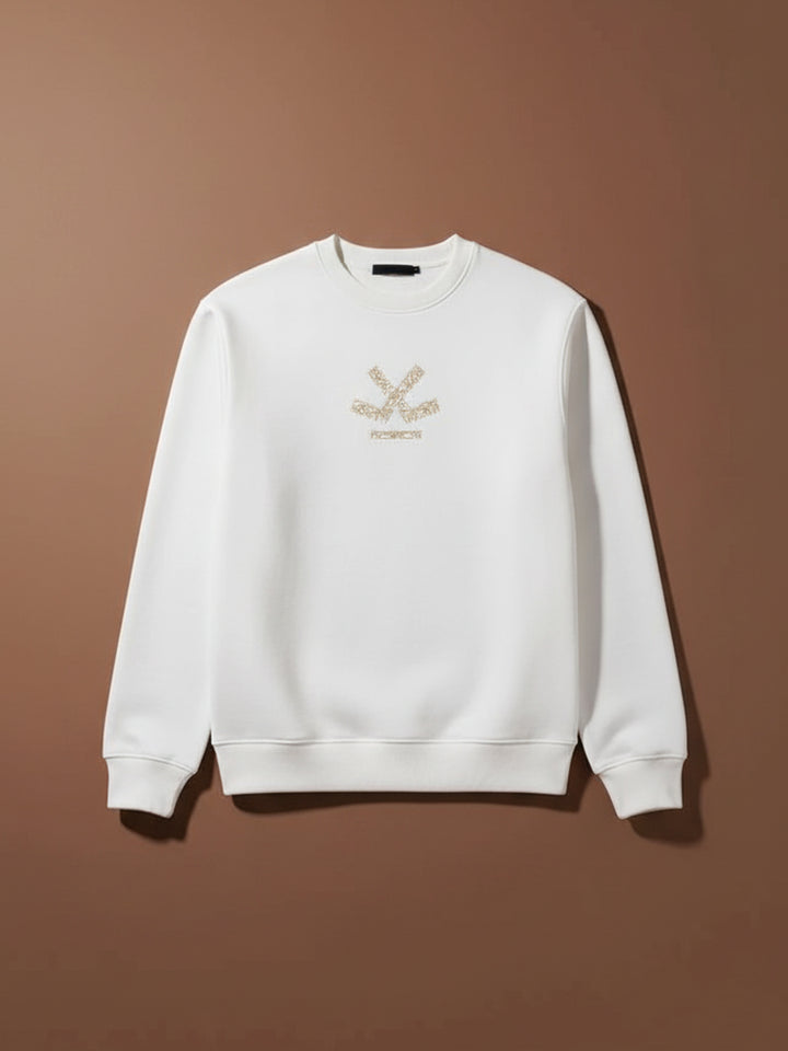 Men's Casual Branded Comfort Fit Sweatshirt  | Snow White