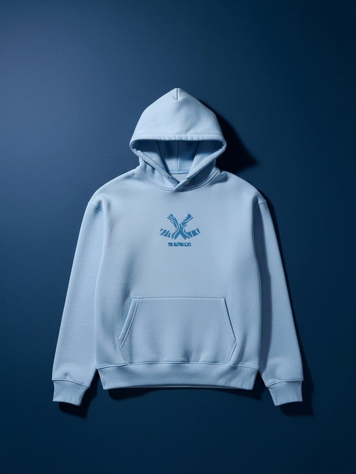 Men’s minimal powder blue hooded sweatshirt | Powder Blue