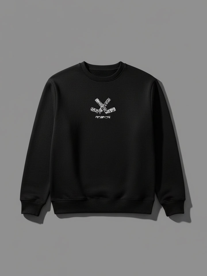 Men's Casual Branded Comfort Fit Sweatshirt  | Black