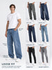 Loose Fit Cut & Sew Denim Jeans | Blue