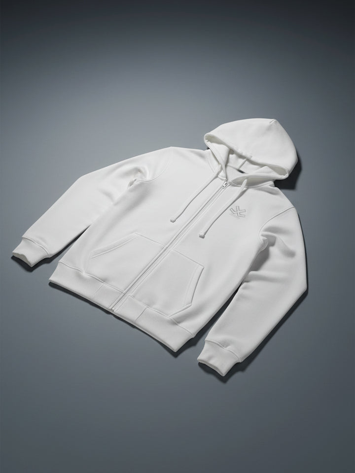 Men’s Solid Zip-Up Hoodie Sweatshirt | Snow White