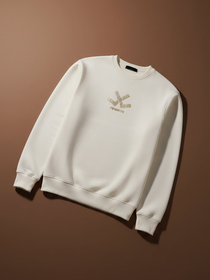 Men's Casual Branded Comfort Fit Sweatshirt  | Snow White