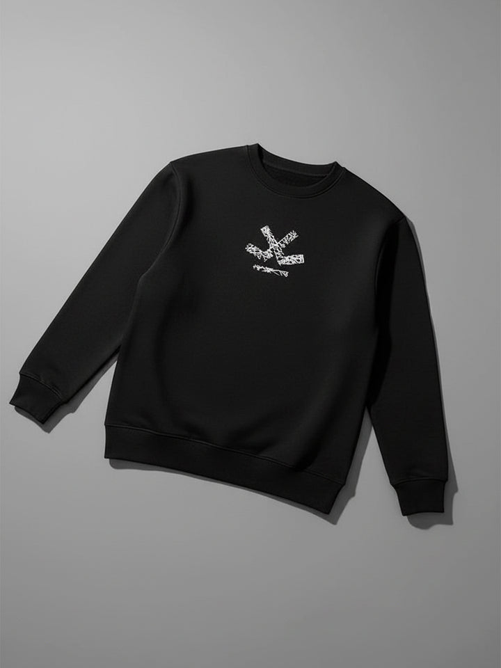 Men's Casual Branded Comfort Fit Sweatshirt  | Black