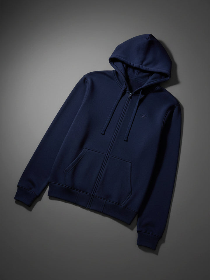 Men’s Solid Zip-Up Hoodie Sweatshirt | Blue