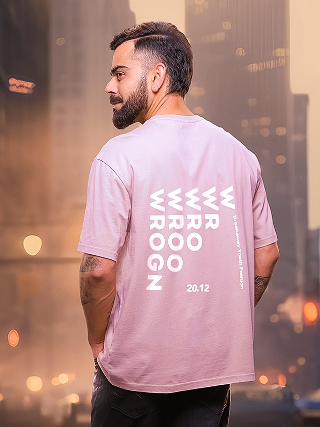 Basic Logo Printed Pink T-Shirt