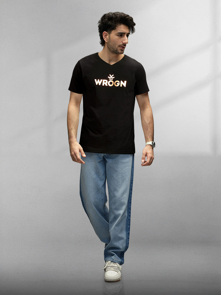 Foil Printed T-Shirt | Black