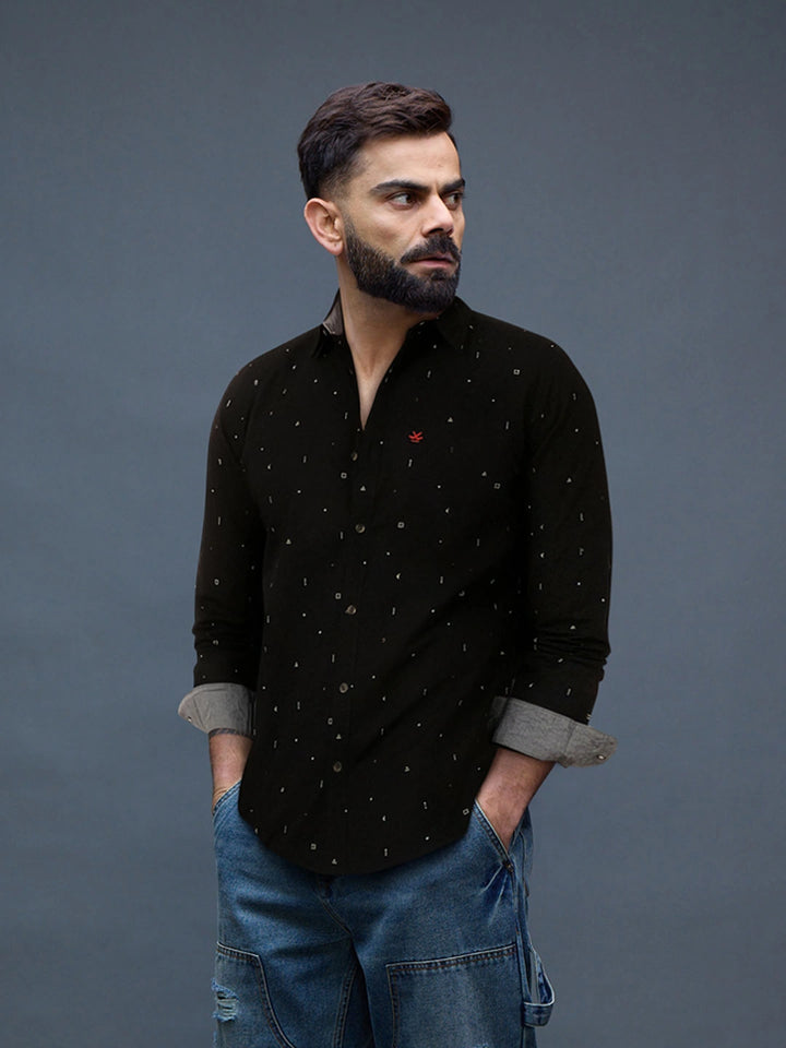 Dots & Dashes Black AOP Shirt