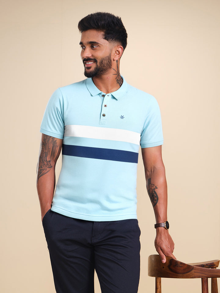 Classic Stripes Printed Polo T-Shirt