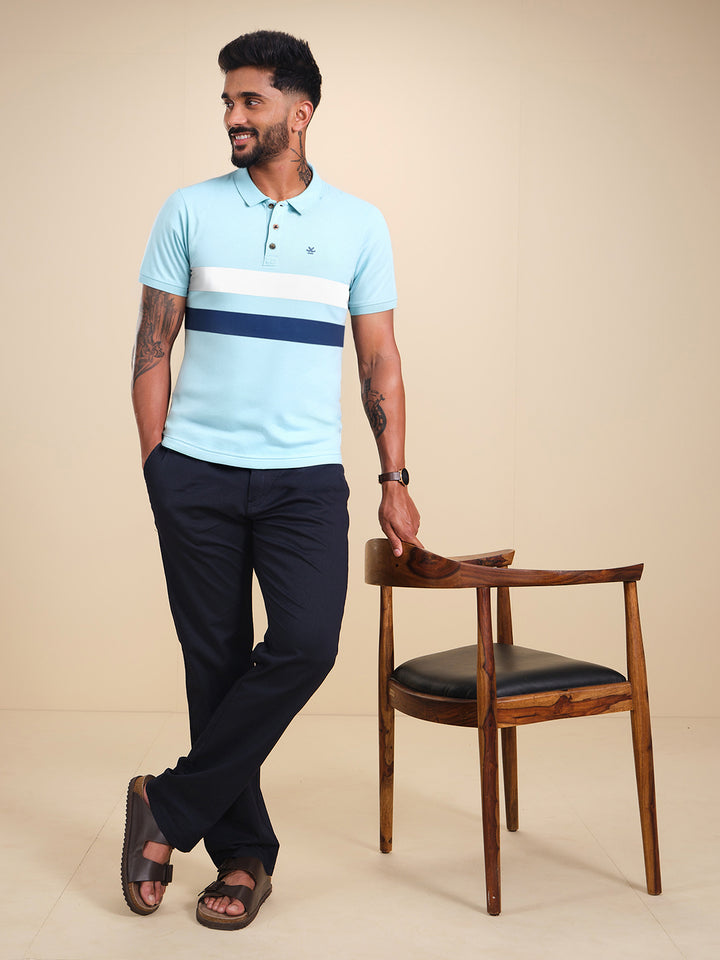 Classic Stripes Printed Polo T-Shirt