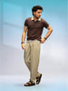 Slim Fit Flat Knit Polo T-Shirt | Brown