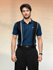 Slim Fit Pannel Printed Polo T-Shirt | Teal