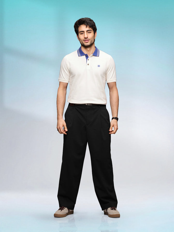 Jacquard Collar Polo T-Shirt  | Off White