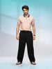Jacquard Collar Polo T-Shirt  | Peach