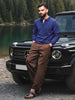 Slim Fit Flatknit Full Sleeve Polo T-Shirt | Navy Blue