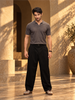 Solid Slim Fit Flatknit Polo T-Shirt | Dark Grey