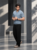 Solid Slim Fit Flatknit Polo T-Shirt | Blue