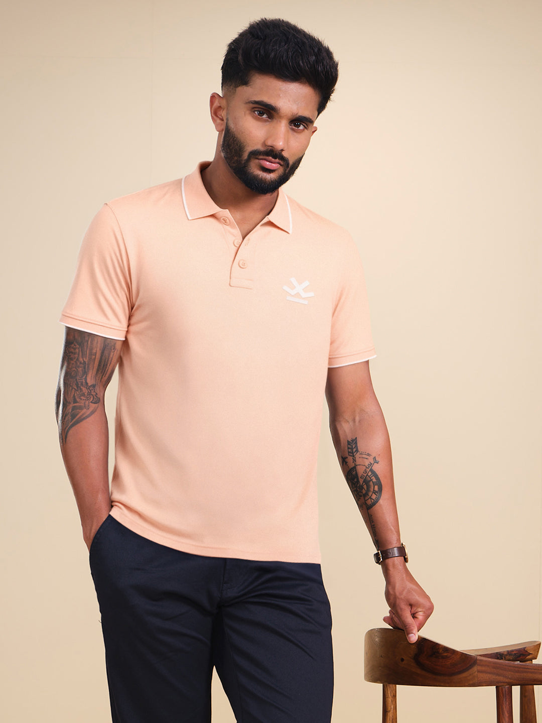 Solid Slim Fit Polo T-Shirt  | Orange