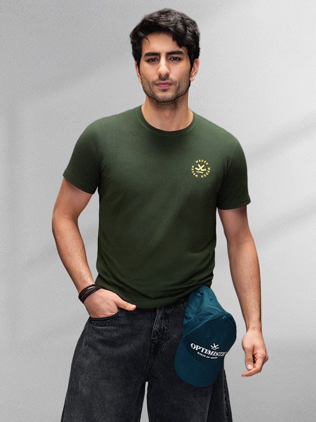 Chic Olive Minimal T-Shirt