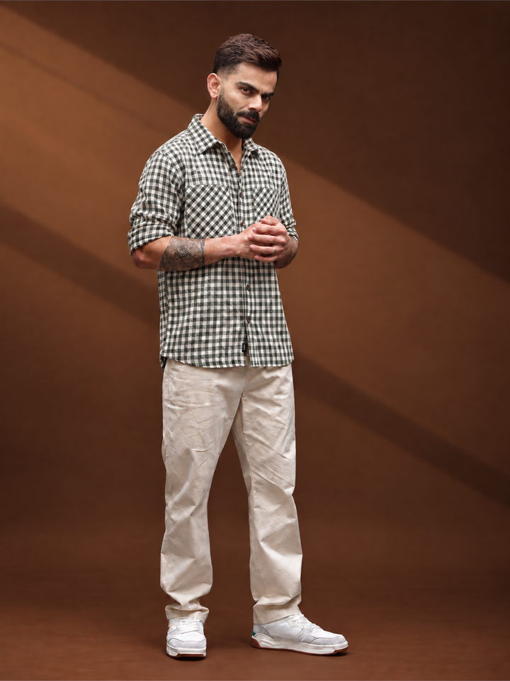 Comfort Fit Double Pocket Flannel Shirt | Olive