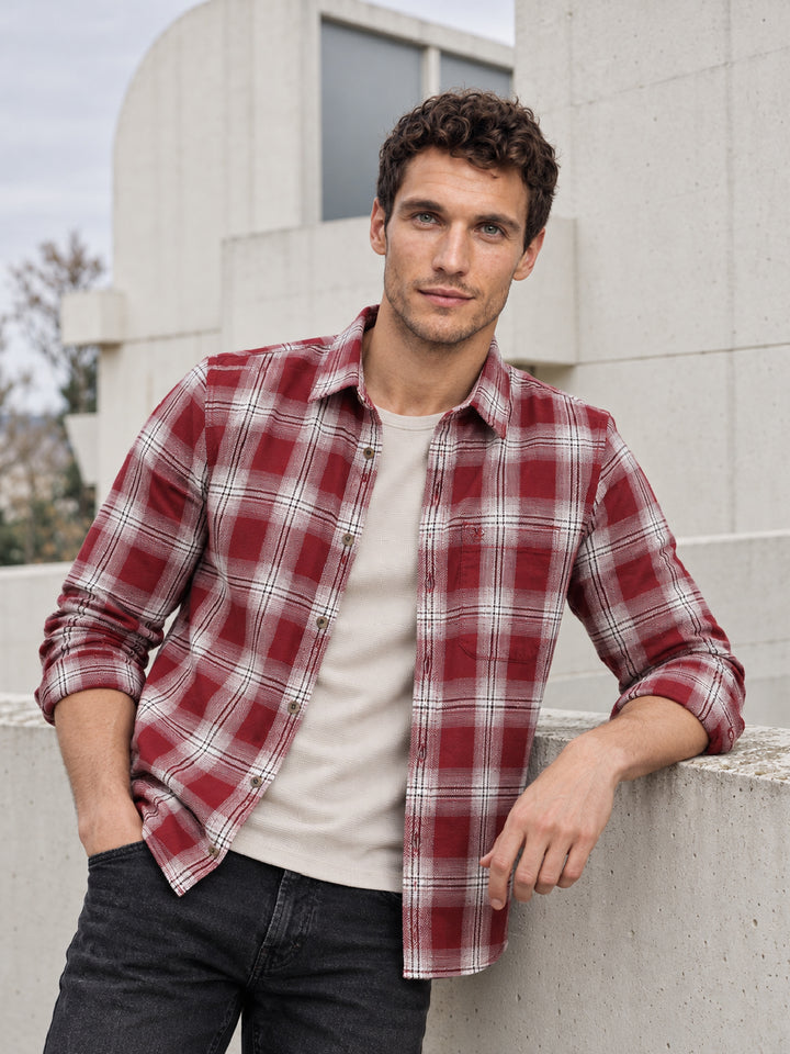 Slim Fit Checkered Shirt | Red