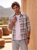 Men's casual checkered pattern shirt | Grey