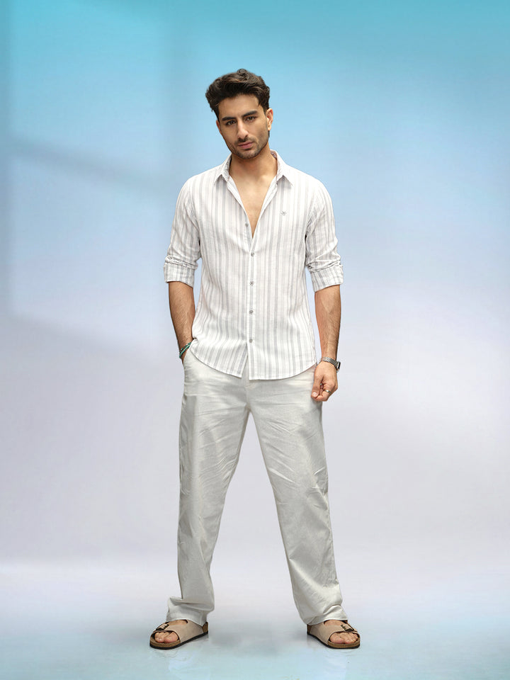 Classic Slim Fit Striped Shirt | Blue