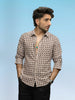 Slim Fit AOP Full Sleeve Shirt | Brown