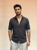 Slim Fit AOP Shirt | Black