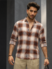 Slim Fit Full Sleeve Flannel Shirt | Khaki