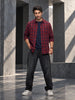 Classic Textured Checkered Shirt | Maroon