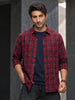 Classic Textured Checkered Shirt | Maroon
