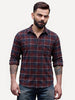 Slim Fit Full Sleeve Flannel Shirt | Maroon