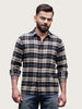 Slim Fit Full Sleeve Flannel Shirt | Navy Blue