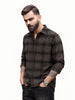 Slim Fit Full Sleeve Flannel Shirt | Dark Grey