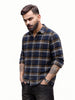 Classic Slim Fit Flannel Shirt | Navy Blue
